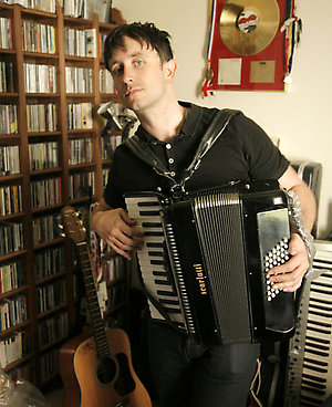 Adam Ficek at home in North London. 6th May 2008.