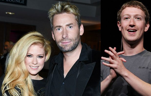 Avril Lavigne, Chad Kroeger and Mark Zuckerberg