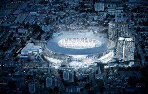Artist's impression of the new Tottenham Hotspur stadium