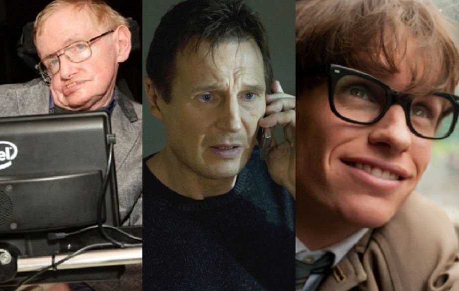 Stephen Hawking, Liam Neeson and Eddie Redmayne