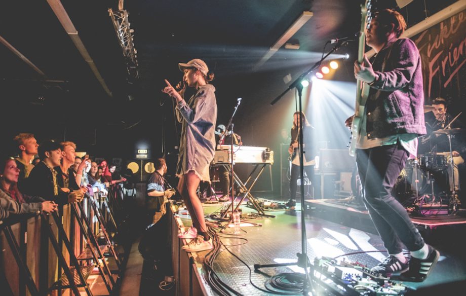 Fickle Friends onstage in Glasgow