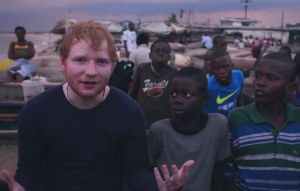 Ed Sheeran and JD in Liberia
