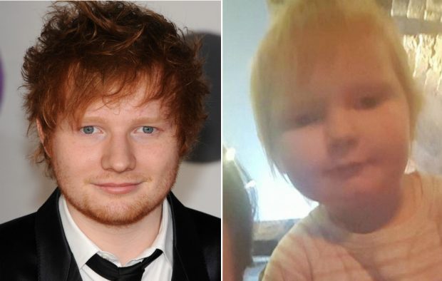Ed Sheeran and his baby lookalike