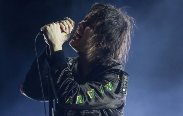 Julian Casablancas on stage with The Strokes at Lollapalooza Argentina 2017