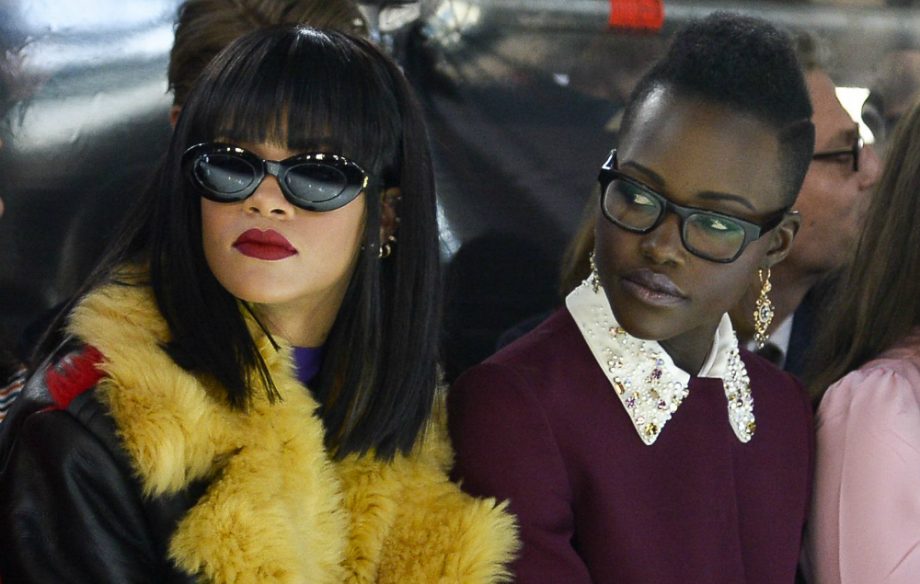 Rihanna and Lupita Nyong'o at Paris Fashion Week