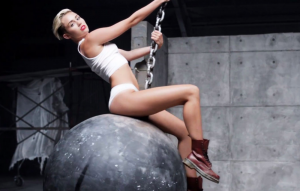 Miley Cyrus in the 'Wrecking Ball' video