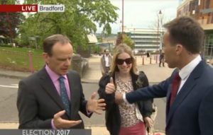The BBC's Ben Brown pushed a woman by the breast live on air