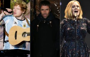 Ed Sheeran, Liam Gallagher and Adele