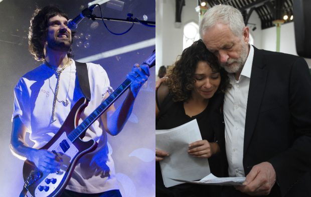 Kasabian's Serge Pizzorno and Jeremy Corbyn