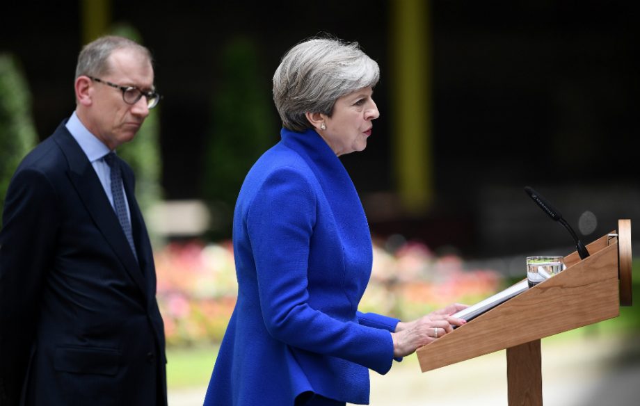 Theresa May outside 10 Downing Street after the 2017 General Election