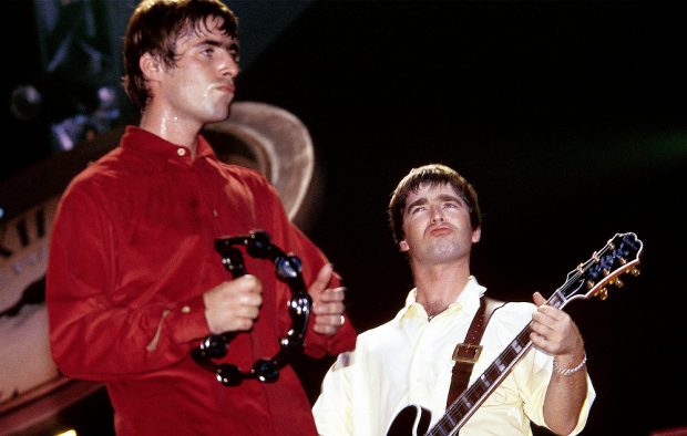 Liam and Noel Gallagher in Oasis