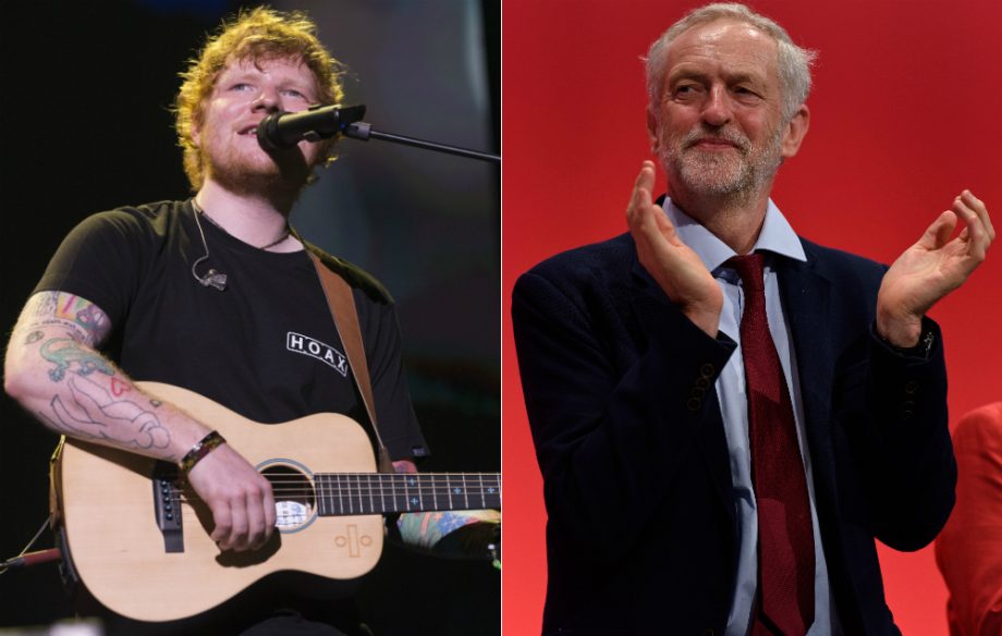 Ed Sheeran and Jeremy Corbyn