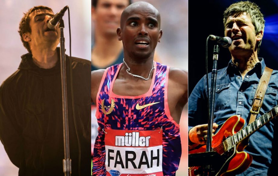Liam Gallagher, Mo Farah, Noel Gallagher