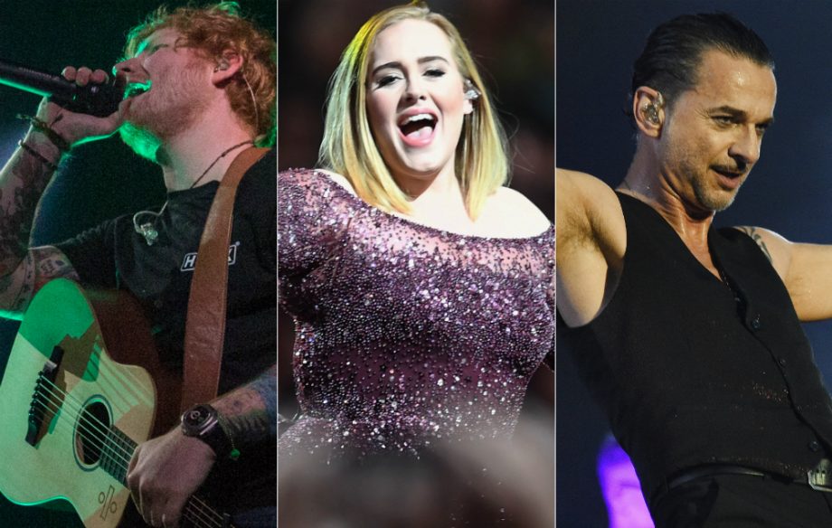 Ed Sheeran, Adele and Dave Gahan of Depeche Mode