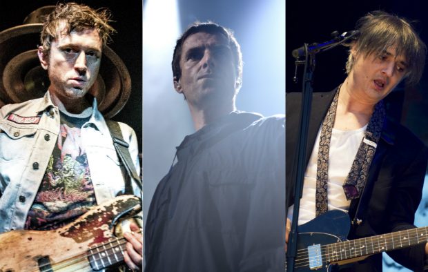 Drew McConnell, Liam Gallagher and Pete Doherty
