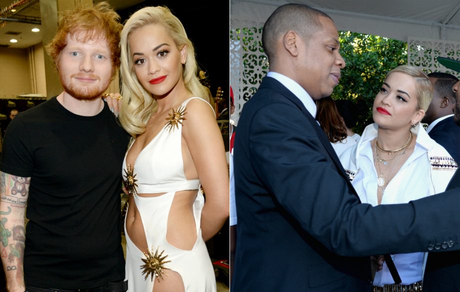 Ed Sheeran and Jay Z with Rita Ora