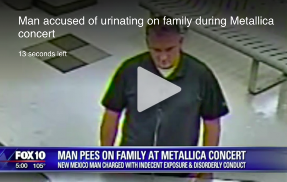 Man arrested for urinating on family at Metallica gig