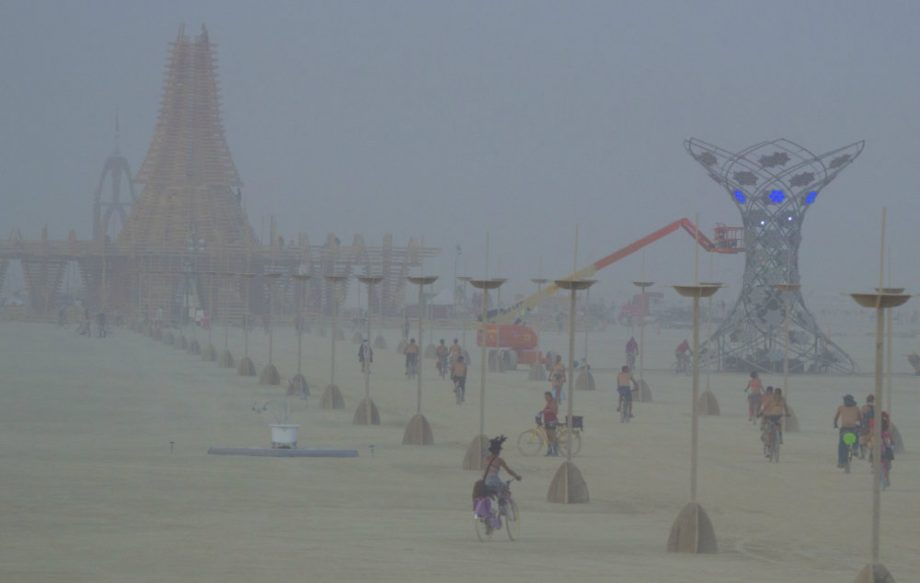 burning man dust cloud 2017