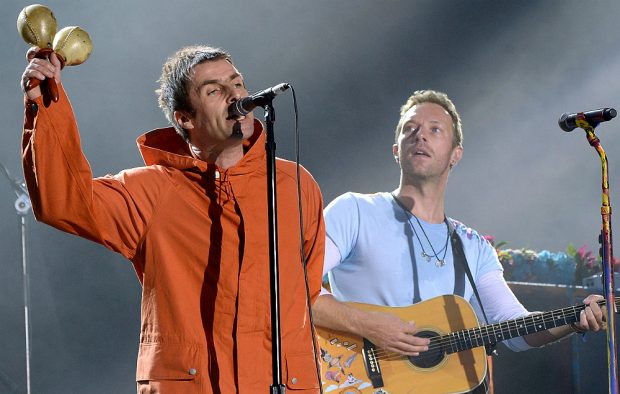 Liam Gallagher and Coldplay's Chris Martin at the One Love Manchester concert