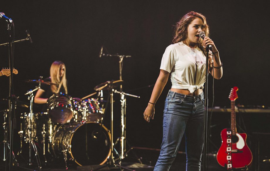 Rae performs in Manchester