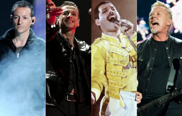 Chester Bennington, Dave Gahan, Freddie Mercury and James Hetfield