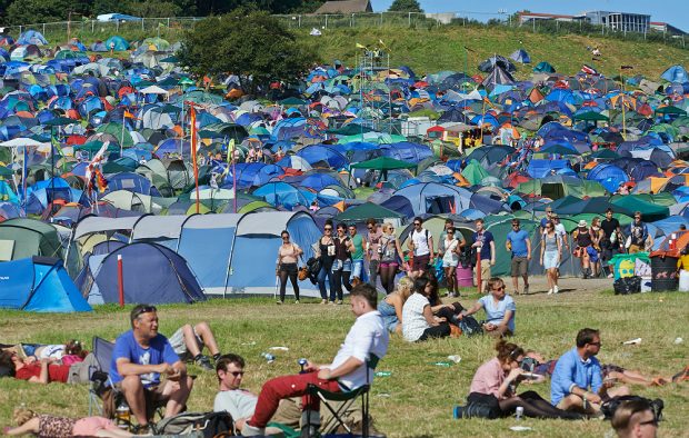 Campers at Glatonbury