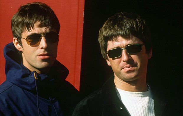 Liam and Noel Gallagher in Oasis