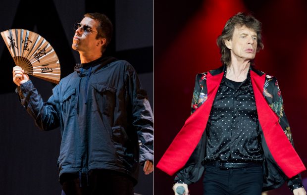 Liam Gallagher and Mick Jagger