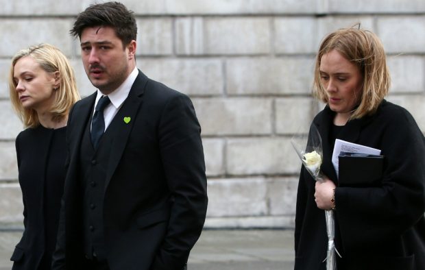 Marcus Mumford and Adele attend the Grenfell Tower memorial service at St Paul's cathedral on December 14