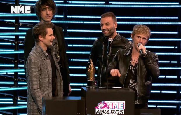 Muse win Best Festival Headliner supported by Anna Valley at the VO5 NME Awards 2018
