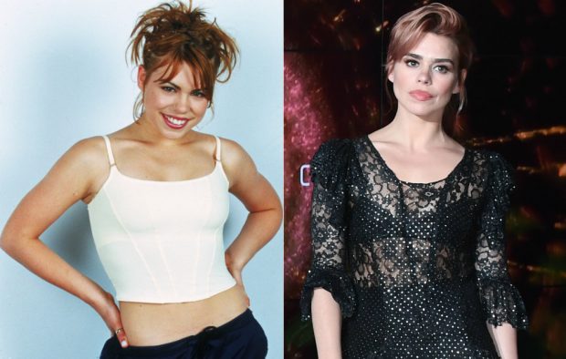 Billie Piper in 1998 and now