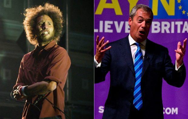 Rage Against The Machine's Zach De La Rocha and Nigel Farage