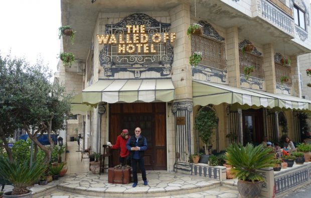 Brian Eno at the Walled Off Hotel, Palestine