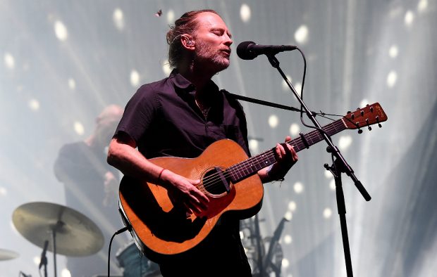 Thom Yorke performing live with Radiohead