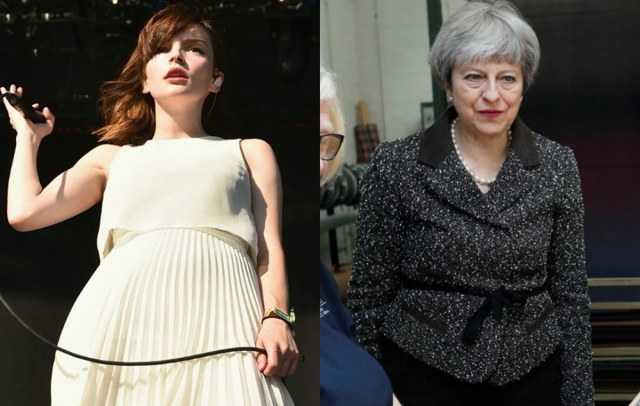 Chvrches' Lauren Mayberry and Prime Minister Theresa May
