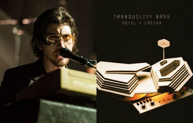 Alex Turner and the artwork for Arctic Monkeys' 'Tranquility Base Hotel & Casino'