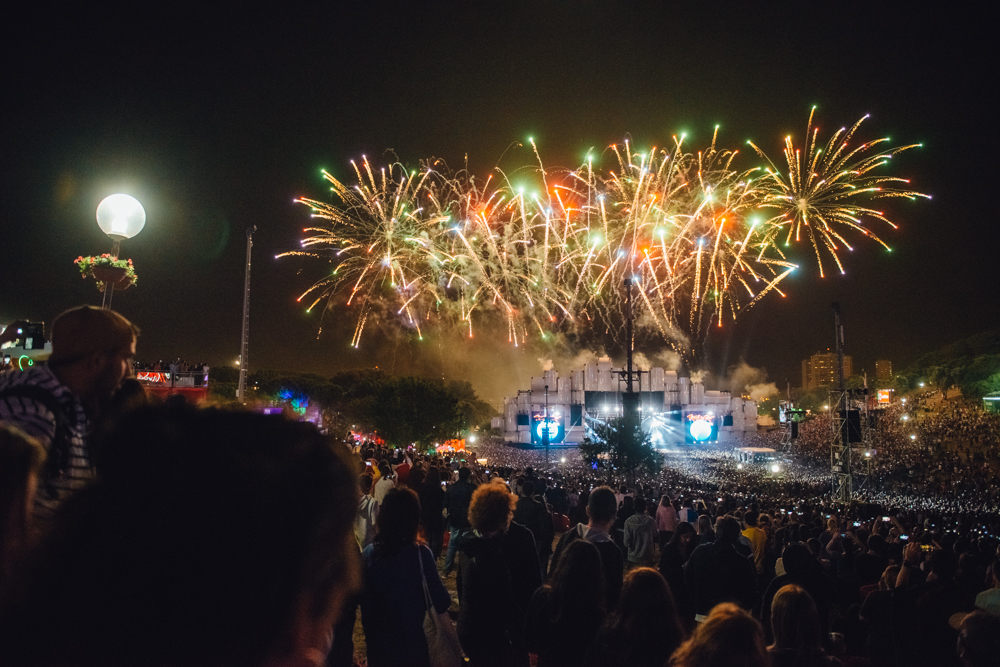 The firework display at Rock In Rio Lisboa