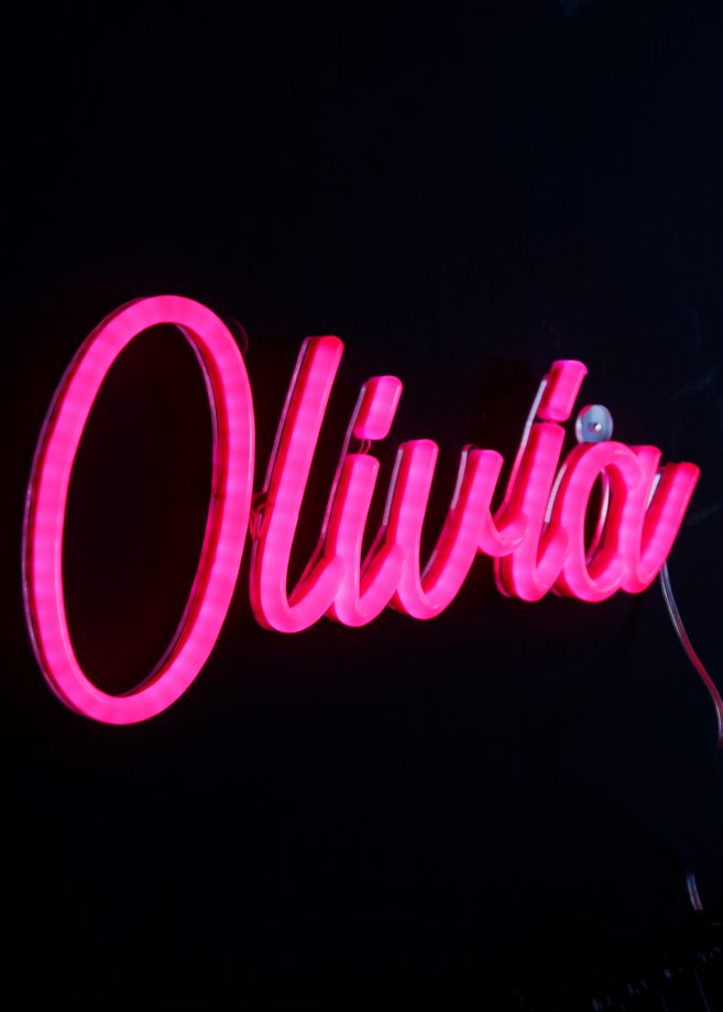 Olivia personalised neon light, from £250 for six letters, Rockett St George