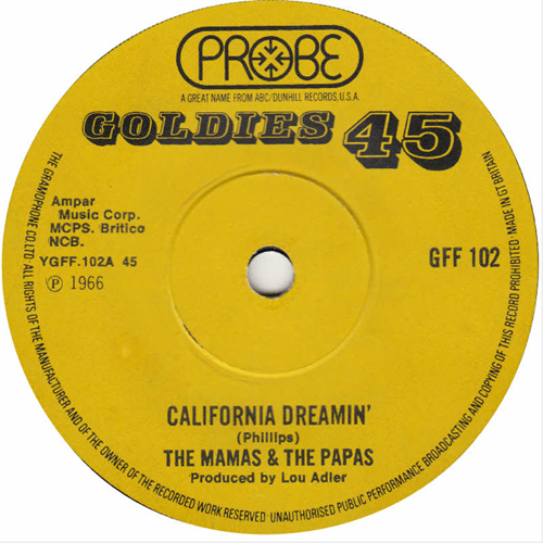 The Mamas And The Papas - 'California Dreaming'