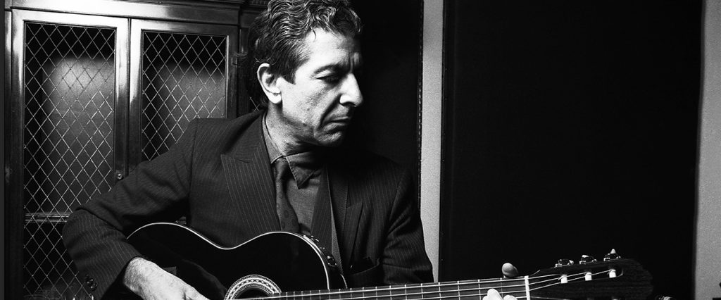 Leonard Cohen, Canadian poet and singer-songwriter, plays some of his songs in a small recording studio, lower Manhattan, New York, mid 1980s. (Photo by Oliver Morris/Getty Images)