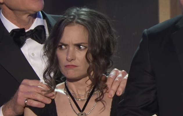 Winona Ryder reacts to Stranger Things co-star David Harbour's speech at the SAG Awards 2017
