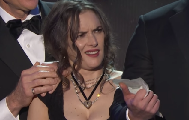 Winona Ryder reacts to Stranger Things co-star David Harbour's speech at the SAG Awards 2017
