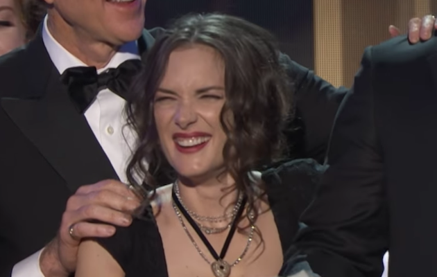 Winona Ryder reacts to Stranger Things co-star David Harbour's speech at the SAG Awards 2017
