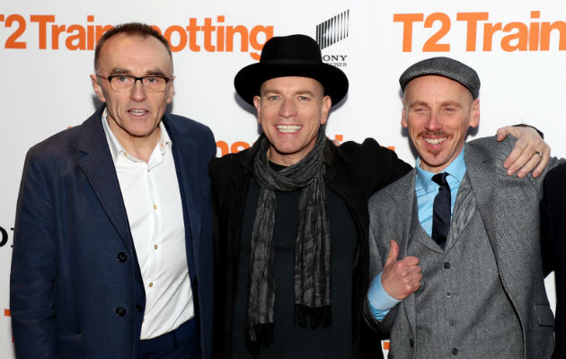 Director Danny Boyle with two of T2's leads