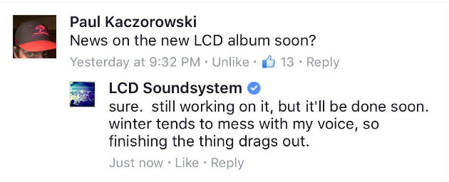 James Murphy gives an update on LCD Soundsystem's new album