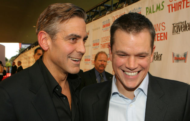 George Clooney and friend Matt Damon