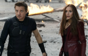 Jeremy Renner as Hawkeye, Elizabeth Olsen as Scarlet Witch