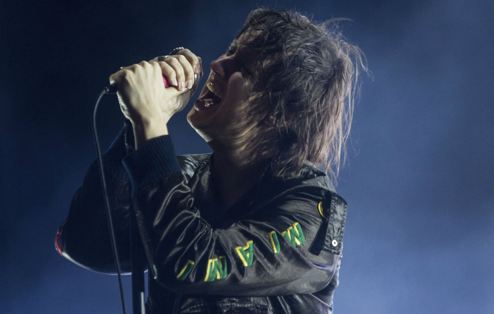 Julian Casablancas on stage with The Strokes at Lollapalooza Argentina 2017
