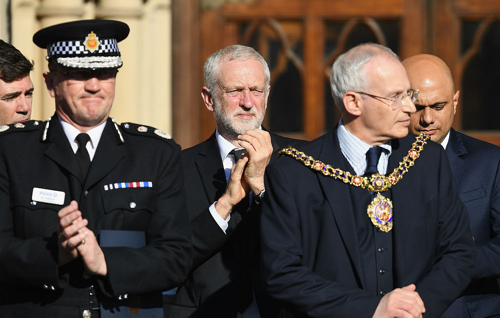 Jeremy Corbyn at the Manchester vigil