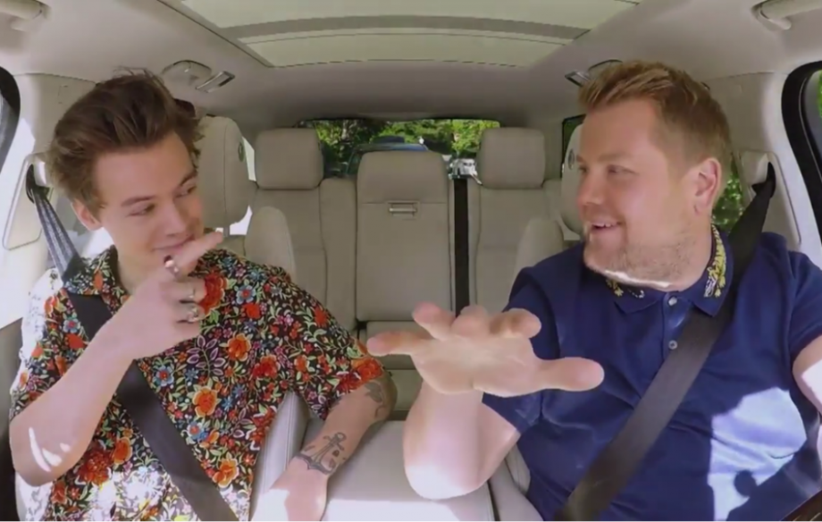 Harry Styles and James Corden